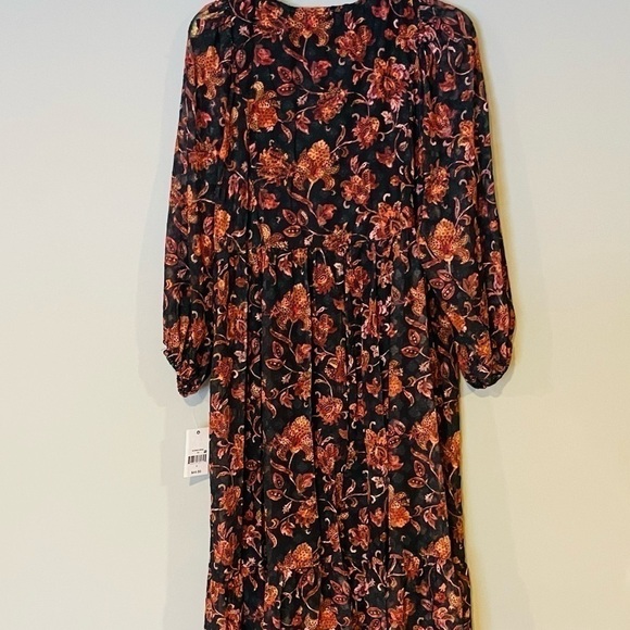 NWT size S black lined with a sheer floral overlay color red, orange black pink - Picture 11 of 11